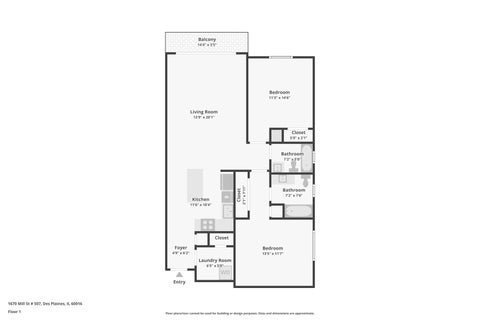 Tiny photo for 1670 Mill Street #507, Des Plaines, IL 60016 (MLS # 12724834)