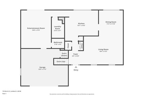 Tiny photo for 710 Morris Court, Lombard, IL 60148 (MLS # 12527226)