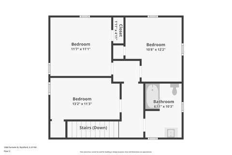 Tiny photo for 1306 Parmele Street, Rockford, IL 61104 (MLS # 12609535)