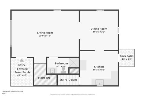 Tiny photo for 1306 Parmele Street, Rockford, IL 61104 (MLS # 12609535)