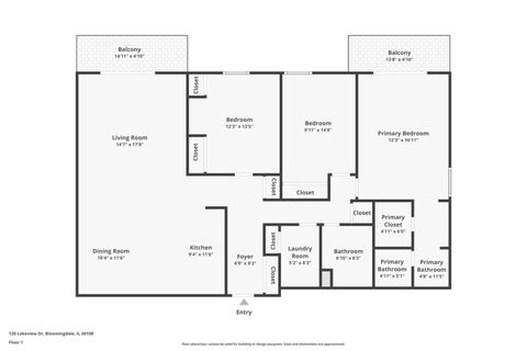 Tiny photo for 120 Lakeview Drive #208, Bloomingdale, IL 60108 (MLS # 12763663)