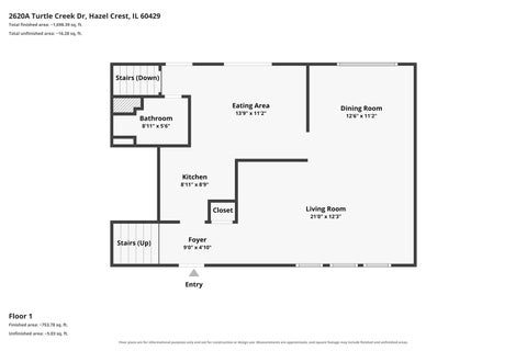 Tiny photo for 2620 A Turtle Creek Drive, Hazel Crest, IL 60429 (MLS # 12761448)