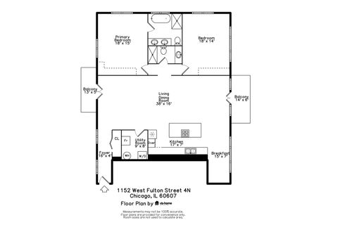 Tiny photo for 1152 W Fulton Market #4A, Chicago, IL 60607 (MLS # 12580226)