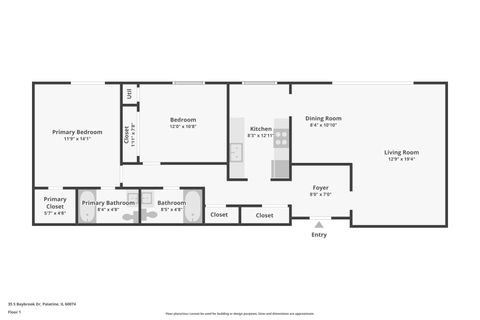 Tiny photo for 35 S Baybrook Drive #114, Palatine, IL 60074 (MLS # 12509844)