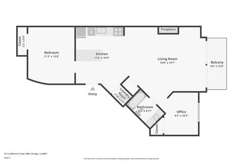 Tiny photo for 417 S Jefferson Street #313B, Chicago, IL 60607 (MLS # 12618519)