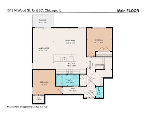 Tiny photo for 1319 N Wood Street #3C, Chicago, IL 60622 (MLS # 12732737)