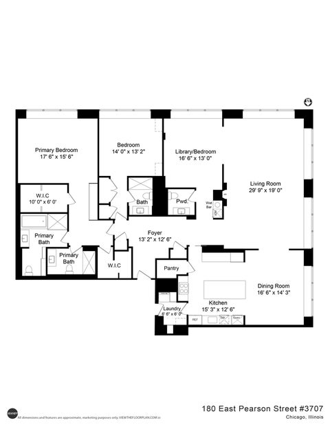 Tiny photo for 180 E Pearson Street #3707, Chicago, IL 60611 (MLS # 12686123)