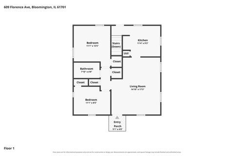 Tiny photo for 609 S Florence Avenue, Bloomington, IL 61701 (MLS # 12757005)
