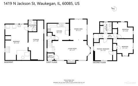 Tiny photo for 1419 N Jackson Street, Waukegan, IL 60085 (MLS # 12548416)