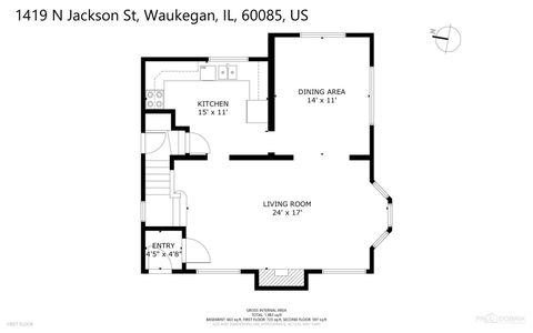 Tiny photo for 1419 N Jackson Street, Waukegan, IL 60085 (MLS # 12548416)