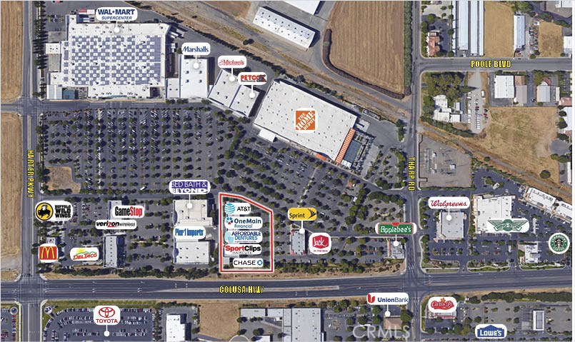 Yuba City Marketplace is a rare +/-19,099 SF premier shopping center. This property is located within the same regional power center as national retailers: Walmart Supercenter (#1 retailer in the world), Home Depot, Marshalls, Petco, McDonalds and more. Yuba City Marketplace boasts a strong and synergistic tenant mix of national and regional tenants including JPMorgan Chase, AT&T Wireless, OneMain Financial, and more in an irreplaceable location within the dominant regional shopping center serving the area. The center is anchored on both end caps by Chase Bank with a drive thru ATM, and on the other by a corporate AT&T Wireless store. This property offers impeccable highway and street visibility off of the 99 Hwy and the heavily traveled Colusa Hwy.