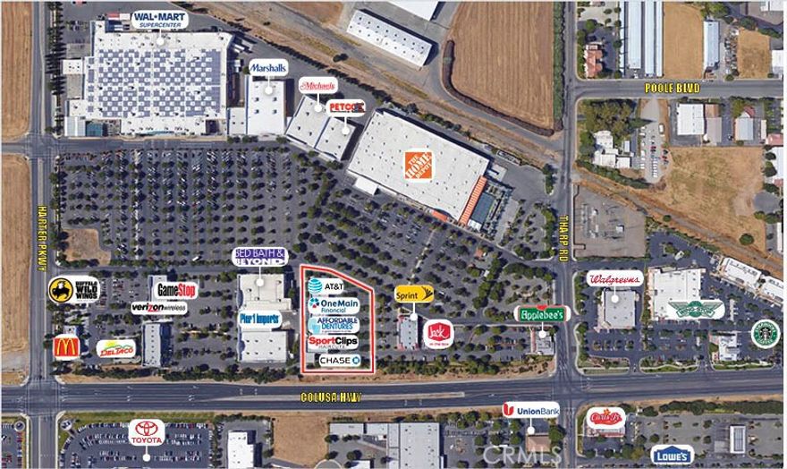 Yuba City Marketplace is a rare +/-19,099 SF premier shopping center. This property is located within the same regional power center as national retailers: Walmart Supercenter (#1 retailer in the world), Home Depot, Marshalls, Petco, McDonalds and more. Yuba City Marketplace boasts a strong and synergistic tenant mix of national and regional tenants including JPMorgan Chase, AT&T Wireless, OneMain Financial, and more in an irreplaceable location within the dominant regional shopping center serving the area. The center is anchored on both end caps by Chase Bank with a drive thru ATM, and on the other by a corporate AT&T Wireless store. This property offers impeccable highway and street visibility off of the 99 Hwy and the heavily traveled Colusa Hwy.