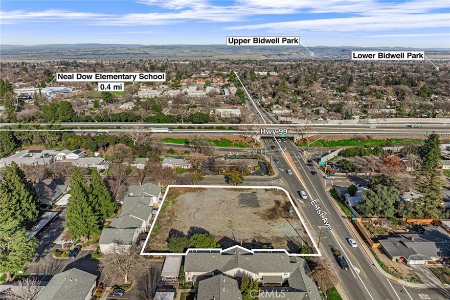 Land Lease at $1500/month or Build to Suit. This is a great corner lot near the intersection of E 1st Avenue and Hwy 99 with a very high traffic count.