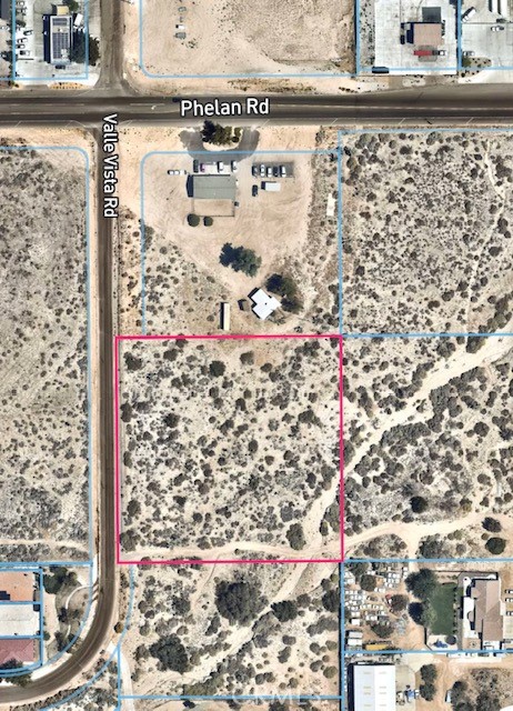 C-2 General Commercial lot in Phelan. Perfect location just off Phelan Road,on paved Valle Vista with all utilities, including natural gas.Easily seen from Phelan Road. Behind the animal hospital. Ready to build!!Access Type: Public Access # of RV Spaces: 0 Zoning Description: Commercial Lot Location Type: Standard Location Development Status: Raw Land Easements: See Map of Record Miscellaneous: Other Utility Adjc to Site: Gas,Electric,Water,Telephone # of Attached Spaces: 0 # of Detached Spaces: 0 # of RV Spaces: 0