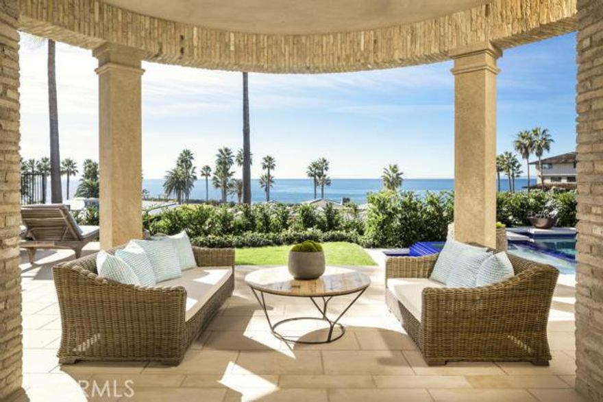 Situated on a private parcel at one of the world's most prestigious resorts, this newly constructed custom estate heightens every experience making life truly extraordinary. Spanning Pacific Ocean & Catalina Island views set the backdrop for every luxe detail in this 8,300+ square foot masterpiece, which was expertly designed by architect Chris Light to take full advantage of the residence&#8217;s close coastal proximity. A glass bridge invites you to this meticulously considered floor plan boasting a Great Room, formal dining room & master suite on the upper living level. Traversing to the lower level reveals grand living spaces encompassing a state-of-the-art game room, full theater room, stately library, wine cellar and tasting room & exercise room. This elevator-serviced residence is defined by zero-transition indoor & outdoor living spaces that surround the property, enticing you to indulge in the loggia, patio or courtyard as you take in color-soaked sunsets over the coast. The perfectly manicured exterior offers luscious landscaping and tranquil fountains to create the ultimate in grand-scale entertaining. This resort-style estate offers coveted access to all luxurious amenities of the resort including personal concierge services, spa & private dining.