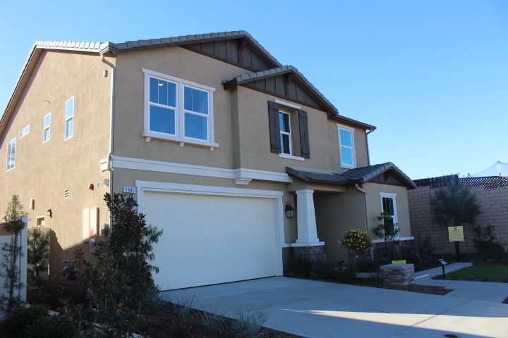 Santee Model Home at Prospect Fields 4 bedroom 3 bath, never lived in - brand new, 2 story home with over 2,221 square feet. This 2 story home has beautiful laminate wood & carpet flooring, with large living room and kitchen area, ready to cook with stainless steel appliances, and a downstairs bedroom with a full bath. Has an upstairs loft for entertaining, a large walk –in master bedroom closet, solar power system for a low utility bill, & a view of the mountains that'll take your breath away. Spacious backyard for entertaining, easy maintenance yard, and a 2 car garage. Enjoy the nearby outdoor recreation centers: Lake Jennings, Lake Murray, and Santee Lakes Recreation Preserve. Just minutes from San Diego State University, Grossmont College, the I-8, highway 52, & highway 125 – you’ll have easy access to San Diego & other East County Cities. Neighborhoods: Prospect Fields