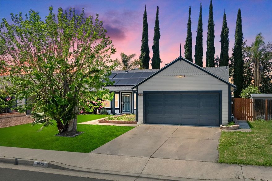 Welcome to this beautifully remodeled single-story turnkey home!. Freshly painted in neutral colors, with exterior paint done in 2022, this home features a brand-new kitchen with modern finishes, new windows, a new roof for added peace of mind, and new turf for easy outdoor maintenance. Nestled in a quiet neighborhood, this home offers the added benefits of low taxes and a low solar lease payment. This home is ready for you to move in and start making memories. Don't miss out on this perfect blend of modern style, comfort, and affordability!