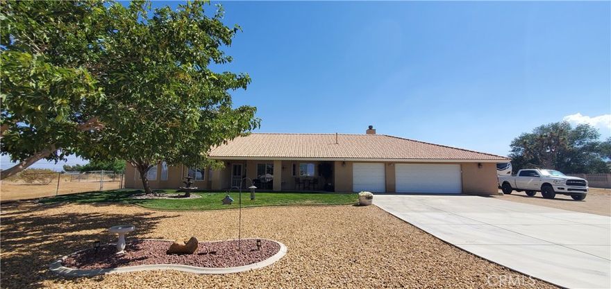 VERY DESIRABLE BALDY MESA/OAK HILLS AREA! 

This beautiful home has been very well maintained and offers a split floor plan with 4 bedrooms plus an office/bonus room adjacent to the extra spacious great room. Kitchen is equipped with stainless steel Kitchen Aid appliances, large granite kitchen island, recessed lighting and walk in pantry.  The primary bedroom features vaulted ceilings, gas fireplace, roman tub, huge walk-in closet with a window to bring in natural light and access to back patio through double glass french doors. The home has central A/C and heat in addition to a whole house ducted evaporative cooling system and wood burning stove.

The exterior has an oversized 3/4 acre lot that shows pride of ownership with the front and back manicured landscaping complete with water fountain, fire pit area for socializing, producing peach tree, prewired for Christmas lights  10x10 shed, 50 amp RV hook up, fully fenced, cross fenced, electric remote controlled gate and just 2 houses from pavement.  A must see home.