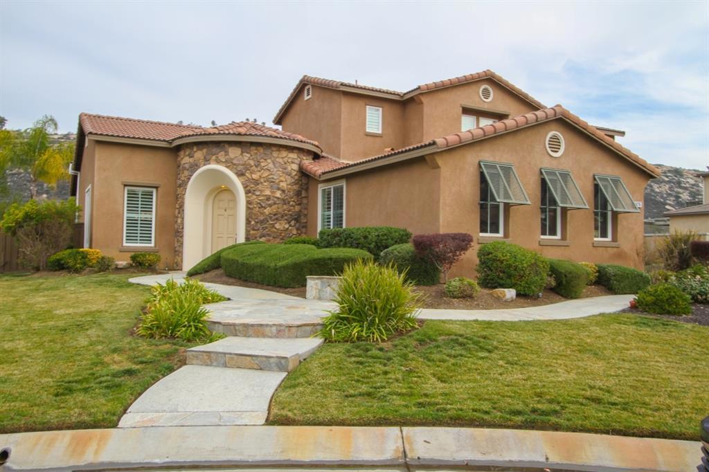 GOLF COURSE LOT WITH STUNNING POND AND MOUNTAIN VIEWS. This Cul-De-Sac Location has Curb Appeal like no other, STONE TURRET Entry features master down with two additional bedrooms. Upstairs has large loft with built in entertaining center and Built-In 110" Screen for Home Movies. Come-Sit-Relax in this extra large View Lot with Pool/Jacuzzi and Child Protective Fencing, Built In BBQ Island, Fire Pit, Play Yard and Detached Storage Shed. Added Dual Ovens, Built In Monogram Refrig, Tankless W/H. See Supp. Neighborhoods: Woods Valley Equipment: Fire Sprinklers,Garage Door Opener,Pool/Spa/Equipment, Range/Oven, Shed(s) Other Fees: 0 Sewer: Sewer Connected Topography: LL