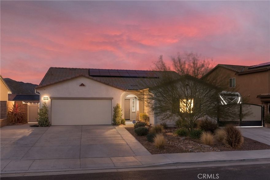 RV Parking! Highly upgraded single story home in turnkey condition. 3 bedroom 2 bathroom floor plan with inside laundry room and large bonus room that could easily convert to a 4'th bedroom. Everything is like-new. Kitchen is upgraded with granite countertops and stainless appliances. House is equipped with a 'Halo 5' water filtration system and a tankless water heater. Back yard features panoramic views and custom concrete patio. RV parking area is plumbed for electric hookup to breaker box, RV water and sewer connect are already installed. Extra wide driveway on one side of home with parking for 3 additional vehicles and RV parking has it's own separate driveway. Solar energy system (leased). See photos for more details.