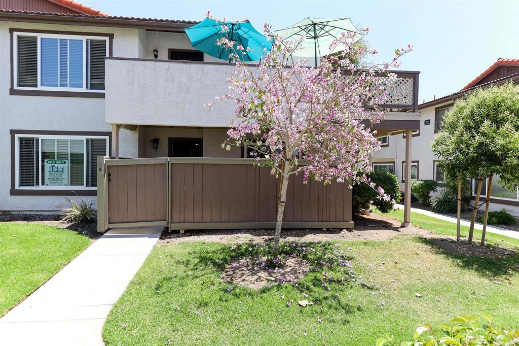 Stylish & spacious & rarely available ground floor 3 bedroom 2 bath Condo. Great quiet location in the popular gated community of Riderwood Gardens. Newer wooden laminated floors. Freshly painted & touched up through out. Spacious Living Room w/ elegant fireplace mantel. Ceiling Fans through out the home. Stainless steel appliances & new garbage disposer in upgraded & remodeled kitchen with plenty of storage areas. Newer A/C System and laundry closet with full size washer/dryer. 1 car detached garage #180 plus extra parking spot. Close to schools, shops, parks and more. 25 miles from Downtown San Diego. Low HOA, No Mello Roos. Must See! Complex Features Swimming Pool, Playground
