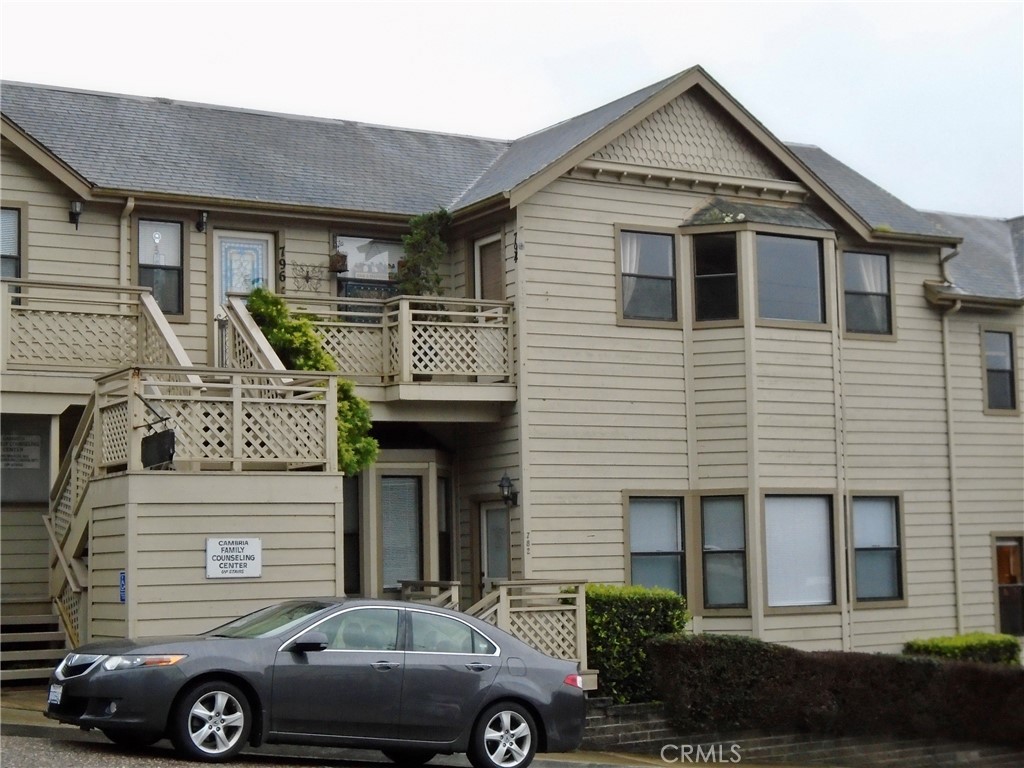 Wonderfully maintained commercial condo with penthouse views. Great existing tenant. Walking distance to Moonstone Beach, just a half block from the chaos of Main Street, but still downtown. Perfect for the owner user who works long hours with many of the comforts of home. A very nicely appointed kitchen and a bathroom with a large shower. Call your Realtor today.