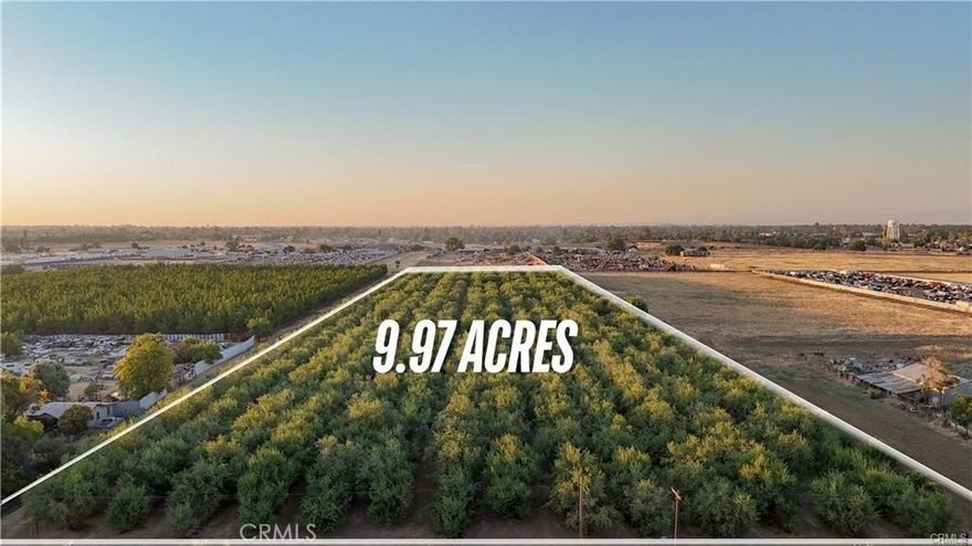 Here is a 9.97 acre almond ranch with industrial development potential for sale! The nonpareil and carmel almonds were planted in 2006 and the ranch is situated in southeast Merced. This parcel is close to city limits and Hwy 99/UC Merced Campus Expressway, an area anticipated for significant growth and development. The city sewer lines are accessible at Gerard Ave, with future City plans to extend additional utilities to Mission Ave to support new developments. The vicinity is experiencing robust expansion near Mission Ave and retail growth at the new Gateway Marketplace by Hwy 99. This land is zoned M-2 for heavy industrial/manufacturing uses and align with the City of Merced's General Plan for industrial development. The irrigation is currently via a double line drip irrigation system and the ranch is within the Merced Irrigation District for access to Class I district water. However, their current irrigation comes from a well situated across the road on the owner's separate ranch. The seller would be open to a well sharing agreement to continue existing irrigation. Make this ranch your homesite or plan for future development!  The property is within the Merced Irrigation District-Urban Ground Water Sustainability Agency (MIUGSA). For more information on SGMA, go to www.sgma.water.ca.gov/portal/. The ownership is also open to selling all lots together.