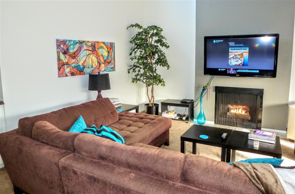 Beautiful and bright furnished condo. Available April 1, 2018, $2,500 - $3,750/mo. Top level, end unit. Queen beds in each bedroom. Beautifully decorated. A/C, washer, dryer, satellite TV, and internet included. Fully furnished including linens, dishes, silverware and cookware. Flat screen TV's in living room and bedrooms. Beautiful community pool and spa. Two assigned tandem garage parking spots very close to unit. Secure gated complex. Top floor, end unit. See Supplement! Skylights and high ceilings make this beautiful unit feel and look much larger. Gas fireplace in living room. Large balcony overlooking the relaxing pool. Close to terrific beaches, shopping, restaurants, and entertainment. Wonderful vacation spot or for short term relocation. No smoking and no pets. Neighborhoods: Sabrina Greens Complex Features: ,,,,,, View: Evening Lights