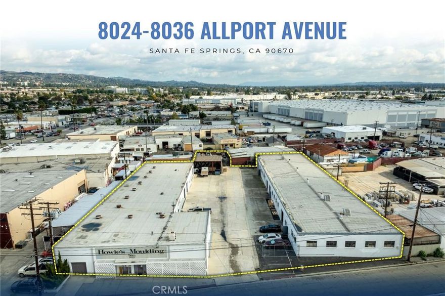 We are pleased to present a 27,600 square feet multi-tenant industrial property in Santa Fe Springs, California, situated on over 1.3 Acres of M1 zoned land and incorporating 2 separate multi-tenant industrial buildings plus a 3rd parcel which allows for street-to-street access. The buildings will be delivered occupant free at the close of escrow; there is one month-to-month tenant occupying the Freestone Yard parcel.



The two buildings include: 8024-8032 Allport Avenue, which is approximately 12,640 square feet with 6 roll up ground level doors; then a second building at 8036-8042 Allport Avenue which is approximately 14,970 square feet and includes 5 roll up ground level doors. The clearance height for 8024 is 14’ to the beams and 16’ to the rafters; while 8036 has a clearance of near12.5’ to the beams and 14’ to the ceiling.



The property has in recent years been entirely used as a wood moldings fabrication, warehouse and distribution center, yet the building has the infrastructure and design to convert back into a multi-tenant industrial asset. 



At an estimated $1.60/SF rents the building has the potential to generate over $585,000 in annual revenue and yield of over 7.5% cap rate. Alternatively, an Owner-User can occupy a portion of the property and lease the balance for added income. This rare and versatile asset can suit a wide range of needs for either an investor or a business owner looking to expand their operations and​​‌​​​​‌​​‌‌​​‌​​​‌‌​​​‌​​‌‌​​​‌​‌​​​‌‌​ footprint.