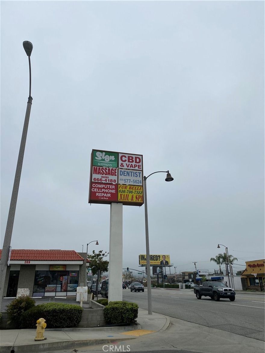 Location! Location! Location! Visible and high traffic small shopping plaza. It is close to 210 Freeway proximity to all East Pasadena retail.  This plaza is  located on the busy south Rosemead Blvd., many restaurants, beauty salons and retail stores nearby.   Ideal for professional offices such as tech, medical,  and accounting, etc.  This unit#273 is  886 sq ft.  There is plenty of parking space within the complex and on the street. Amenities: central air conditioning, private restrooms. Availability immediately Lease Term 1 year, option to renew is negotiable.