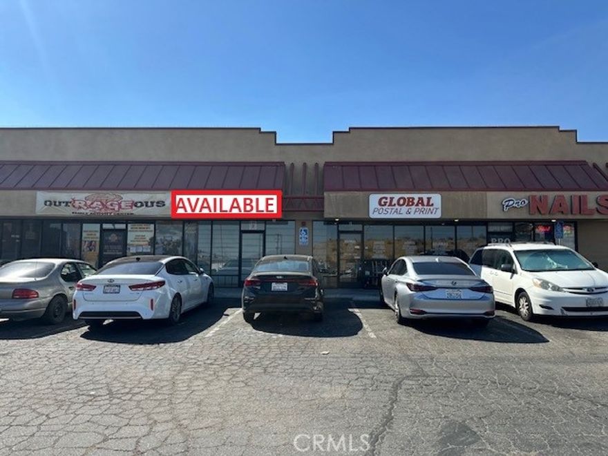 Retail spaces available for lease at the multi tenant Green Tree Plaza. In-line suite 7 (+/-1,000sf). It has one office and attached restroom. Rent $1,550/month includes NNN + electricity & gas. Combined with suite 8 (1100 sf), maximum contiguous space 2,100 sf @ $1.55 psf/month includes NNN + electricity & gas. Great location. Signalized intersection: Green Tree Blvd. and Hesperia Road.  Street visibility. High traffic count. The Shopping Center is being renovated and re-positioned. The Extension of Green Tree Blvd. from Hesperia Road to Apple Valley Road is now completed.