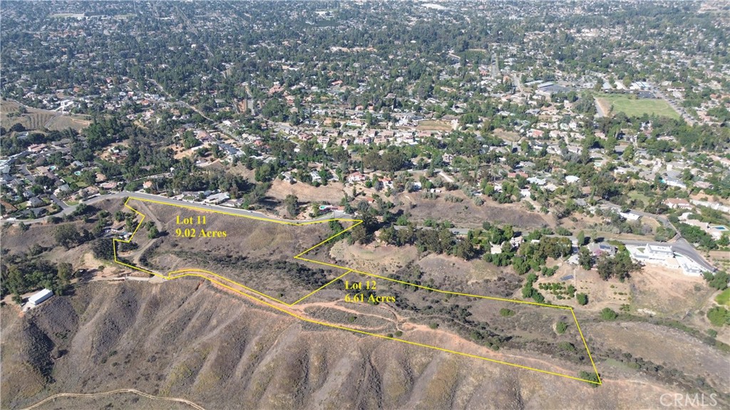 Rare developer or land baron opportunity consisting of 4 parcels totaling over ± 65 acres located in south Redlands just east of the Alessandro Road and Sunset Drive intersection, overlooking the orange groves in San Timoteo Canyon. Prior Tentative Map allowed potential to develop 19 lots ranging from half acre lots up to 8 acre lots. This is a unique opportunity to invest in a large parcel of land in a desirable area of Redlands. The property has the potential to be developed into a high-end residential community with stunning views of the mountains and orange groves in San Timoteo Canyon. Very desirable area of Redlands, close to schools, shopping, and dining. It is also close to major highways, making it easy to commute to Los Angeles, San Diego, and Coachella Valley.
Alternative uses could be mitigation land, water reservoir or basin, conservation land, etc., all subject to City approval.
These two northern parcels herein consist of 0176-111-11-000 with 9.23 acres fronting Sunset Dr and 0176-111-12-0000 with 6.61 acres accessible from Sunset Court. A total of 15.84 acres offered at a total of $722,606.
See MLS EV23193827 for the other two southern parcels are 0176-121-05-0000 with 45.93 acres and 0175-271-02-0000 with 3.3 acres, for a total of 49.23 acres. Both parcels offered together at $2,277,387.