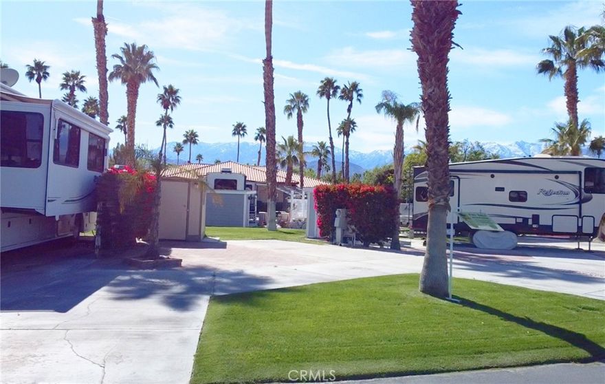 Highly sought after 55+ Seasonal Living "Desert Shadows RV Resort" RV Lot Now Available! You Own Land! Grant Deed Lot with Water, Cable, Trash, and common area included in HOA! Amazing amenities in the coveted "Phase 2's Our Gang Circle"! 2 large & well-maintained clubhouses plus 3 additional satellite clubhouses, An indoor pool with a large spa and sauna, An olympic-size lap pool, A total of 6 pools, 5 spas and 3 saunas, Sunken, lighted tennis courts, 8 Pickleball courts, An indoor shuffleboard pavilion, 16,000-square foot San Jacinto room with floating hardwood dance floor, and a professional stage, plus a large kitchen, A 3,000-square foot “Our Gang” party room and lounge with a giant fireplace and kitchen, A huge party terrace with mountain views, A fully equipped fitness center, A dance studio, Library, Billiards room, Horseshoe pits, Several laundries, restrooms and bath facilities, Card & hobby rooms with Pottery Kiln, A puåtting green, Organized fitness activities, Daily activities including dances, dinners and entertainment, Wi-Fi and wired broadband Internet access. Close to everything!