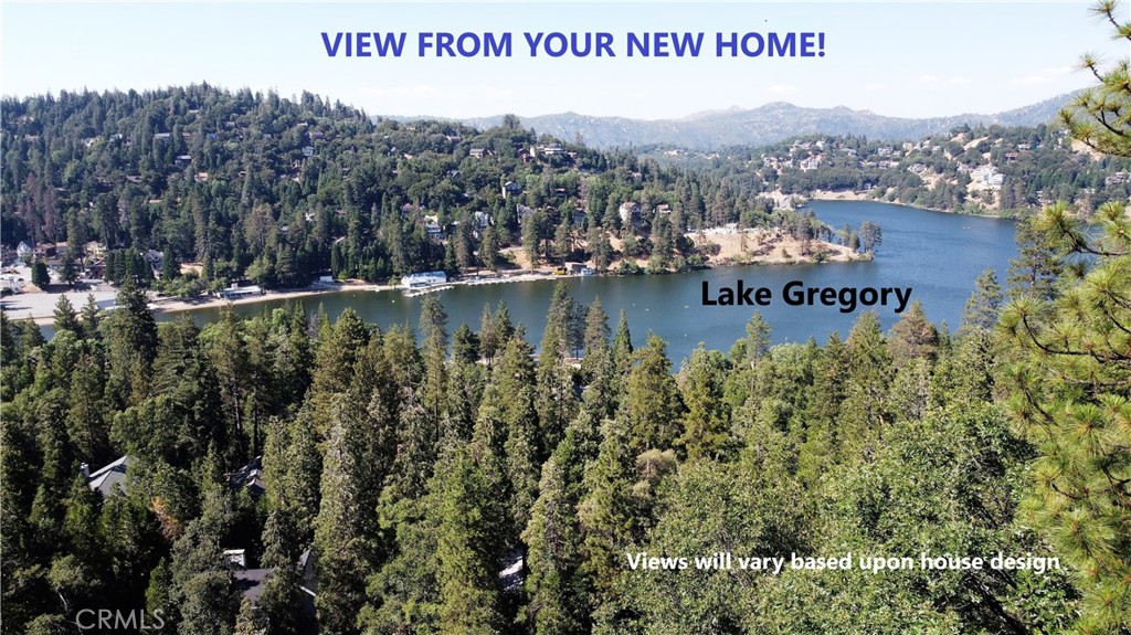 Million dollar lakeviews!!! Over 1/4 acre (approx. 11,849 sq. ft.) of gorgeous woodsy land in the popular San Moritz area near downtown Crestline and beautiful Lake Gregory. Recent house plans for a spacious custom lakeview home with garage included with the sale. The house plans will save the lucky Buyer substantial time and money. Street to street lot with big beautiful cedars, pines and oaks all around. Previous home is no longer there, but a large concrete parking area and the foundation of the previous home is still there. These improvements plus fees/costs already paid should save money when building a new home there. Come build your dream home in the beautiful San Bernardino mountains. All utilities (water,sewer,gas,electric,phone,high speed interned,cable) are all conveniently located at or near the street. Great commuter location. Don't miss this unique opportunity...make your offer today!