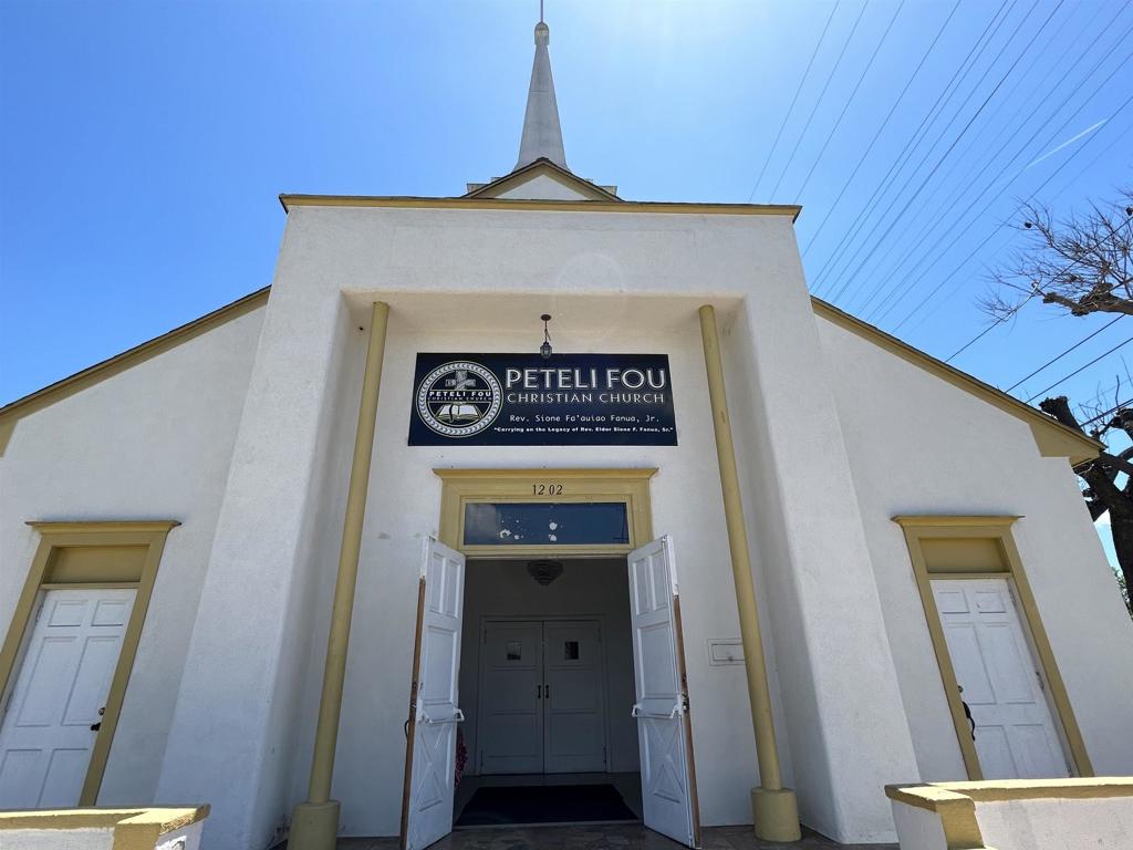 Located in the heart of Long Beach, CA, this charming church features traditional steeple architecture and a welcoming entry that invites all who enter. Inside, you'll find a peaceful sanctuary with stunning arched ceilings and a raised stage, perfect for worship services and community events. The property includes a versatile multi-purpose hall, additional office space, a fully-equipped kitchen, and ample storage, offering endless possibilities for various activities and gatherings. This inviting space blends classic design with practical amenities, making it an ideal setting for both spiritual and community-focused endeavors.