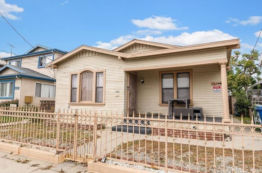 Located near Downtown San Pedro and the major Waterfront project, this 2 Unit residential property features 2 detached units. Units are 2 bed/ 1 bath and 1 bed + bonus room/1 bath that has been remodeled and recently rented.  The rear unit has a 1 car garage parking and a front yard.  Each unit has its own washer/dryer hookups, water heaters with separate gas and electric meters.  Front unit is Month to Month.  Front Unit is approx 1,176 SF and the Rear unit is approx 756 SF.  The property is located near the Historic Downtown San Pedro District.  There are many retail, dining and bar options. There is a Trolly that runs from Cabrillo Marina/Beach to the LA Waterfront. Also, a new West Harbor Waterfront development project with approx. 375,000 SF of retail, dining, and entertainment. To be completed by 2025.