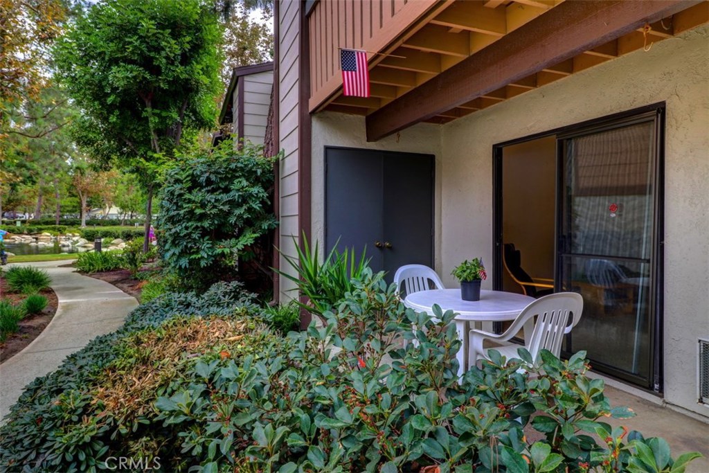 One of the best locations in the complex to enjoy the tranquility of Pheasant Creek with it's streams, ponds and mature trees. Large one bedroom condo with one bath and a large patio. As you enter this home, you’ll find a large living room with a spacious dining area next to the kitchen. Upgraded appliances and recess lighting in the kitchen. Large one bedroom with walk-in and linen closets. Upgraded ceiling Fans in the Bedroom and living room. Large patio to enjoy the peaceful flowing streams and greenery. Home owner association pays for water, trash and outside maintenance. Association pools, spas, tennis and basketball courts. Low taxes and no mello-roos. Close to schools, shopping, parks, Saddleback Church, Irvine Spectrum, Walking/biking trails and Sports Park! (Building #15). WASHER, DRYER AND REFRIGERATOR INCLUDED!