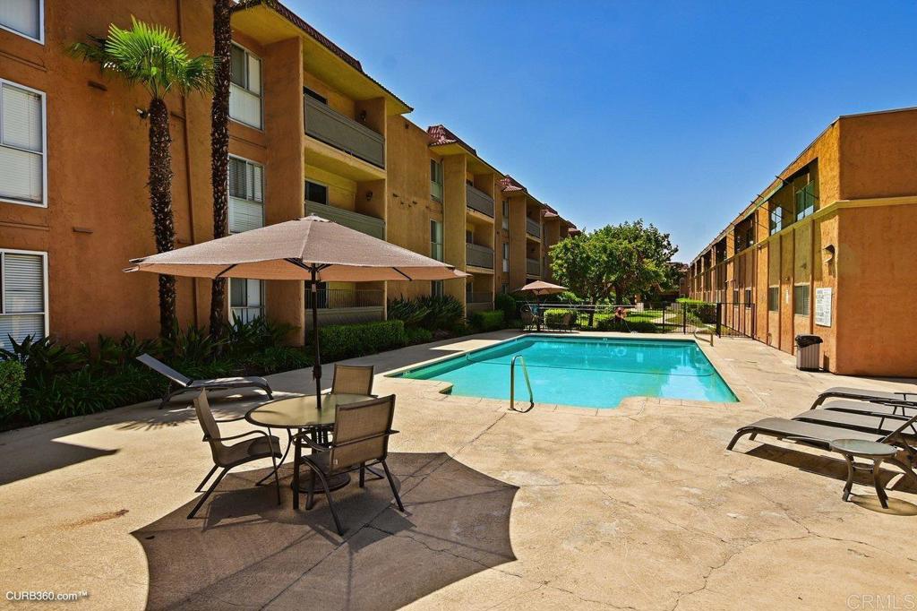 Great 2 bedroom/2 bath condo in Del Cerro. Located conveniently close to SDSU, freeways, shopping and restaurants. Single story unit on the 2nd floor of a 3 story complex. This unit has been updated with luxury vinyl flooring throughout the unit, updated kitchen, in unit stack washer/dryer. Dual master suites on either side of the unit, small balcony and one parking space #54, HOA fee includes hot & cold water, trash, common area and building maintenance. Living room & dining room are virtually staged. Complex is VA approved.