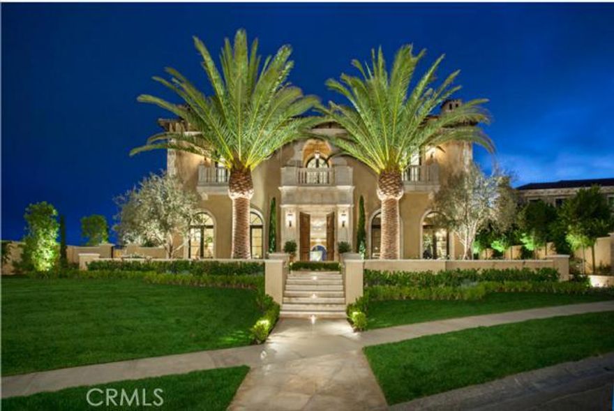 Perched on top of the highest point of Crystal Cove, this magnificent estate has breath taking views of the ocean, Catalina Island, harbor, city lights and Palos Verdes. Rare and stunning 35 foot build height lends to its air of elegance and grandeur, complete with a flowing open floor plan. Main level encompasses a library/office, formal living room, formal dining room, gourmet kitchen with breakfast area, and open family room with electronically operated pocketing doors opening to covered loggia. A true master retreat awaits on the upper level, all on view with dual bathrooms and walk-in closets. Rounding out this magnificent estate is a subterranean garage, bar and game room with temperature controlled wine cellar, private theater, resort style pool and outside loggia with BBQ. A true masterpiece of construction.