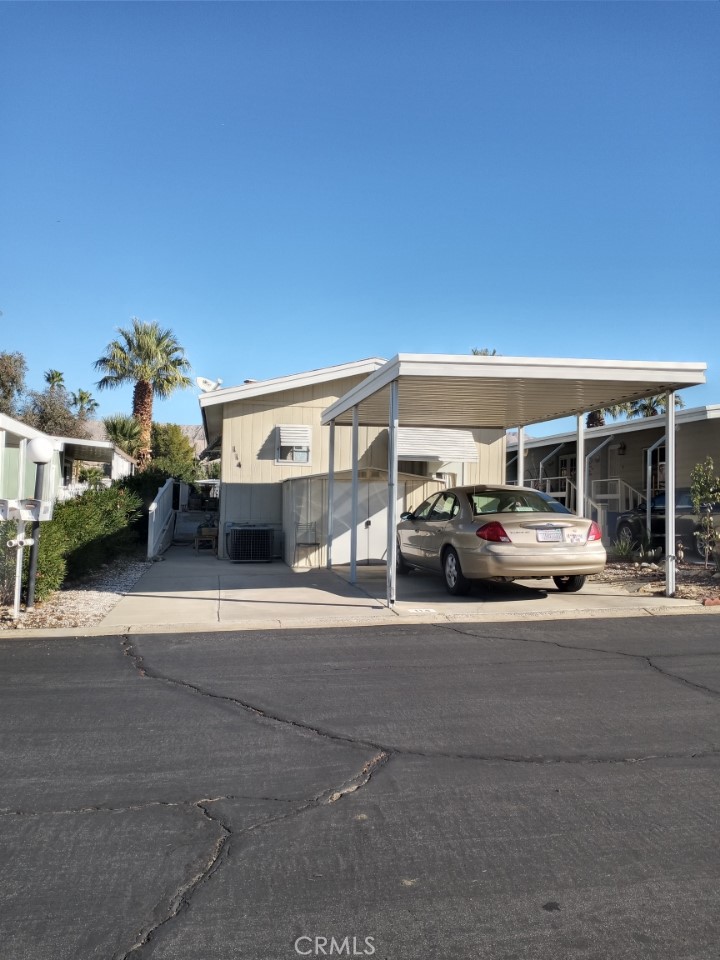 Discover this charming 2-bedroom, 1.75-bathroom double-wide manufactured home in the highly desirable Hidden Springs Country Club, a 55+ community in Desert Hot Springs. Nestled on the golf course, this home offers beautiful golf course mountain views and a tranquil lifestyle perfect for retirees and active adults. With a newer roof and a priced to sell in "as-is" condition, this property is an excellent opportunity to customize and make it your own. Living at Hidden Springs means enjoying an abundance of amenities designed for relaxation and recreation. Residents can take advantage of the 9-hole golf course with a pro shop, as well as a clubhouse and recreation room that host community events and social gatherings. Stay active with the fitness center, swimming pool, hot tub/spa, and pickleball and tennis courts. The dog park and community garden offer spaces to connect with neighbors and the outdoors, while the picnic and BBQ areas provide the perfect setting for dining under the desert sky. For added convenience and security, the community features security gates and surveillance cameras. This vibrant, resort-style community is a haven for those seeking an active and fulfilling lifestyle. Don’t miss your chance to become part of it—schedule your showing today!