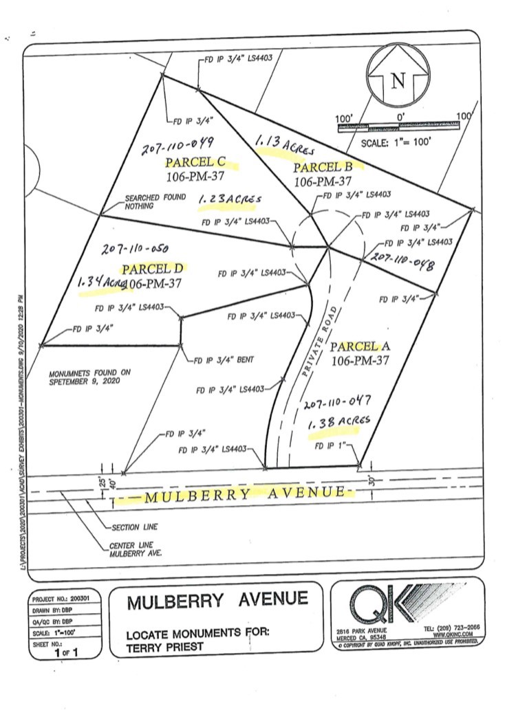 New Price! Check this out hard to find 5 Acres parcel, make a great personal building site or you have 4 Buildable Lots! four-1+ acre Residential Lots in McSwain area. Sub-Division Map on file. Print a copy of the sub-division map...SEE under supplements. 4 building lots once street is established, Qk engineering has all maps. Lots sizes: Lot A. is 1.38 Acres. Lot B. 1.13 Acres. Lot C. 1.23 Acres, and Lot D is 1.34 Acres. Per map. Lots are behind 5330 Mulberry, not part of this sale.