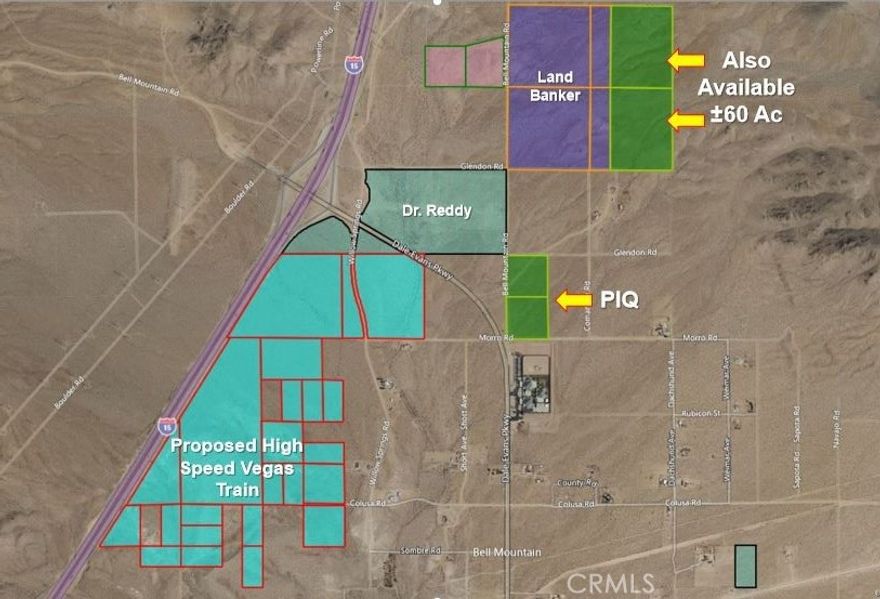 AFFORDABLE INDUSTRIAL LAND, PRIME LOCATION!!!!!!  Two ±10 Acre parcels listed together but Owner would consider selling individually. Located on the Northeast corner of Morro Road & Dale Evans Pkwy. Just ±1/4 mile east of the highly anticipated ±277 Acre, Las Vegas High Speed Rail project and ±2.5 miles north of the Wal-Mart & Big Lots Distribution Centers. (See attached aerials for locations) Ideal for a Distribution Center being only ±1/2 mile east of Interstate 15 with all utilities near and or to the site, Buyer to Verify. Several large industrial and commercial developments planned in this immediate area with thousands of acres owned by some of the top Land Bankers in Southern California. “Loves” has plans to build a new Travel Center along with ±2,520,000 Sq. Ft. of industrial warehouse 4 miles southwest of this property. Another ±4,502,419 Sq. Ft. of Industrial Warehouse planned in the Industrial Park District just ±1.5 miles south of the property. This property WILL SELL FAST!!! SUBMIT ALL OFFERS.  Seller Financing May be considered. If interested the Seller has an additional ±30 to ±160 contiguous acres listed ±1/3 of a mile north as well.