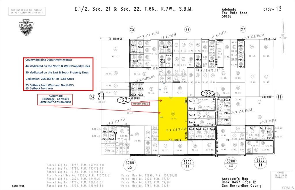 Water Well site!!! 60 Acres of vacant land in El Mirage ( APN 0457-123-360-000), There are electric on site as well. zoned rural residential, Buyer to verify all the informations with city and county.
