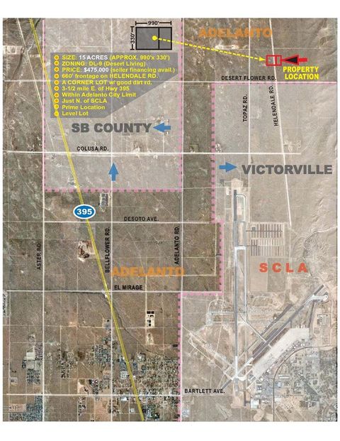 Photo of 0 Helendale Rd. & Torosa-5 ac Avenue, Adelanto, CA 92301 (MLS # TR25035348)