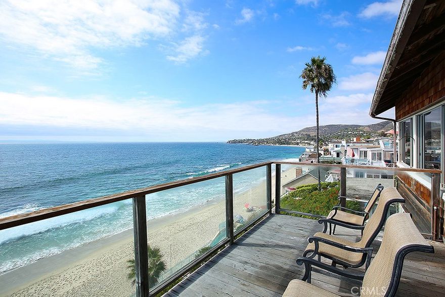 Rare opportunity to own a Laguna Beach oceanfront compound in the heart of The Village.  This unique property includes two separate parcels with a combined lot size of over 10,000 square feet located at famous Thalia Street beach.  Nestled on the oceanfront is a charming three bedroom, two bath beach house offering abundant natural lighting and deck space to enjoy the stunning ocean and coastline views.  Conveniently situated on Pacific Coast Highway is a commercial zoned parcel with a two bedroom, two bath unit with vaulted ceilings, ocean views, deck space, and a living room fireplace.  The property includes plentiful parking with a six car garage and an enchanting garden area featuring stately, mature trees.   Enjoy ocean front living at its finest at this unique property in an ideal location.   The combination of residential and commercial zoning in this fabulous setting will provide a multitude of opportunities for the new owner.