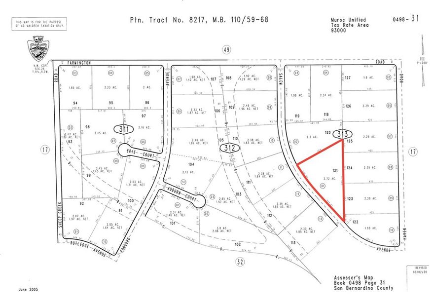 2.72 acres of open California Desert. Invest in this remote location with views to mountains in the distance. About a mile from Highway 395. APN: 0498-313-01-0000. GPS: (35.0251972, -117.5728747)