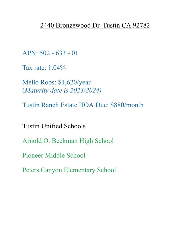 Tustin Ranch Estates (TSRE) - Residential