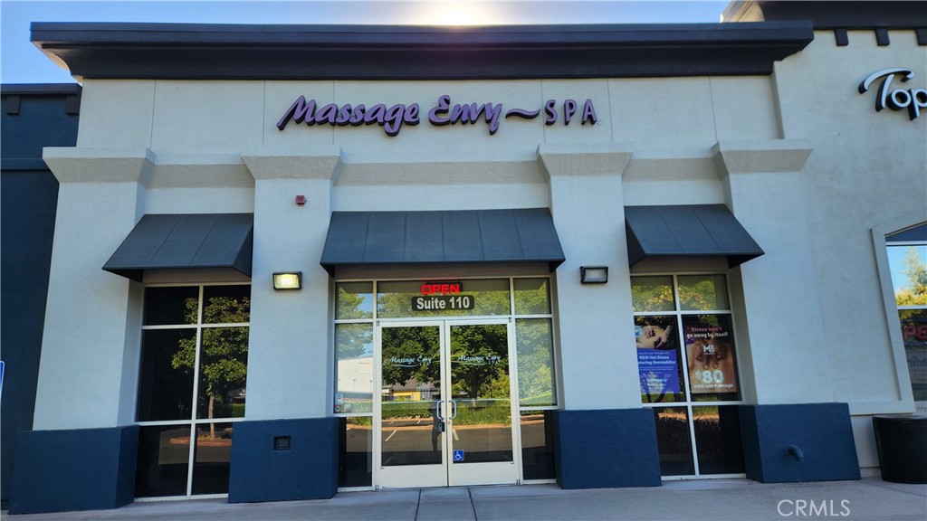 Prime corner location in the heart of Chico's best daily needs shopping area. Suite 110 (Formerly Massage Envy) is approx. 2,979 sq. ft. and consists of; a built in reception desk/admin office, waiting room, numerous treatment/exam rooms (most with sinks), an employee break-room, 2 bathrooms, and a storage room. Great signage and visibility at the corner of Mangrove and Vallombrosa, one of the best retail intersections in town. Right across from Chipotle and Rite Aid. Neighboring Tenants in the Center include; Jersey Mike's, West Coast Toys, Top Notch Nail Salon, Healthy for U Palates, and Gen Kai Sushi. Landlord motivated to put a good lease package together so your business will profit and grow.