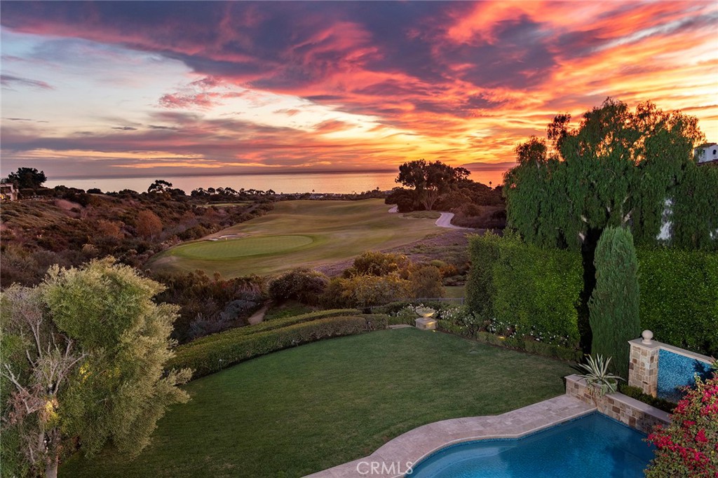 Positioned at the end of Pelican Hills coveted Premiere point address this exquisite estate sits on a generous front row lot overlooking the renowned ocean front golf course's 7th hole from the green, down the fairway out to the endless Pacific Ocean with Catalina and sunsets resting in the backdrop. This estate offers four gracious bedroom suites with optional fifth bedroom amongst its 5993 sqft. The light tonal interiors offer bright spacious common areas adorned with fine moldings, custom lighting, premium hardware and exquisite surfaces. The exterior grounds play host to quality hardscapes, water features and fountains, grass lawns and mature landscaping offering extreme privacy, covered loggias, BBQ area, full pool bathroom and sundecks all centered around the ocean view pool and jacuzzi. 6 Premiere Point represents endless opportunities to live and create your very own coastal resort. PLEASE NOTE: 5th bedroom does not have a closet