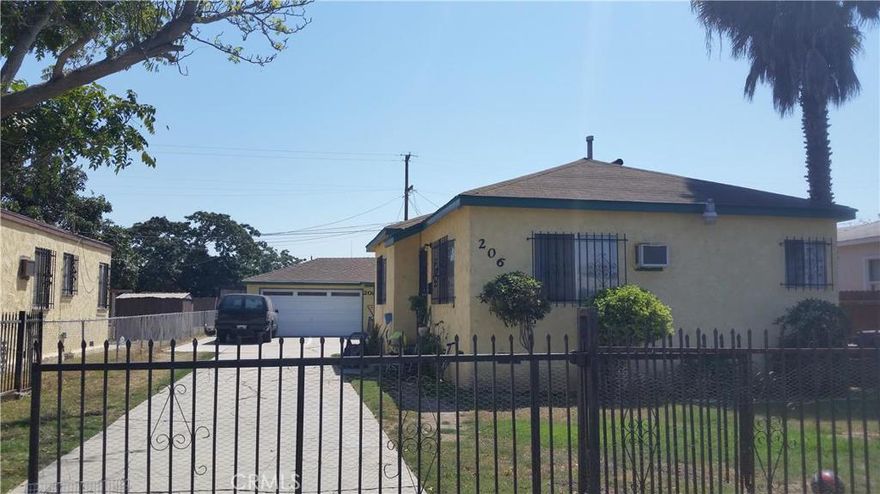 Location, Location 2 homes on 1 lot, NO RENT CONTROL!!  Front unit built 1953 (697 Sq. Ft.) RENTED, 2 spacious bedrooms, 1 full bathroom w/ tub. Tile flooring in Living Rm, Kitchen & Bath, wood flooring in Bedrooms.  Spacious eat-in Kitchen w/ plenty of cabinets, tile backsplash & laundry hookups, a wall unit A/C. Rear unit built 1949 (484 Sq. Ft.) VACANT -1 bedroom, 1 bathroom, w/ a spacious bonus room (can serve as a 2nd BR, Dining Rm., Den, Office, or Hobby Rm.) Spacious Kitchen & Bedroom.  A 2- Car Attached Garage. Both units have wrought iron security doors, and security window bars, as well as Wall Heaters.  Front and backyards for each, a wide Driveway, and ample parking for both units accommodating 4-6 vehicles, aside from garage. This great piece of property sits on a 7,201 Sq. Ft. Lot.  Roofs were redone w/in last 10yrs.  Walking distance to grade schools, 0.6mi. to City Hall, 1.7mi to Compton Comm. College, 3.4mi. to Cal State Dominguez Hills/Home Depot Center, 0.9mi to Metro Blue Line. Gateway Towne Center (Target, Staples, 24-Hr Fitness, Home Depot, Marshall’s, Ross, Chili’s & more), Central to 5 major Fwys (91, 710, 105, 110 & 405). Compton is a GREAT city, nothing like 25 yrs ago! PLEASE DO NOT DISTURB TENANTS!